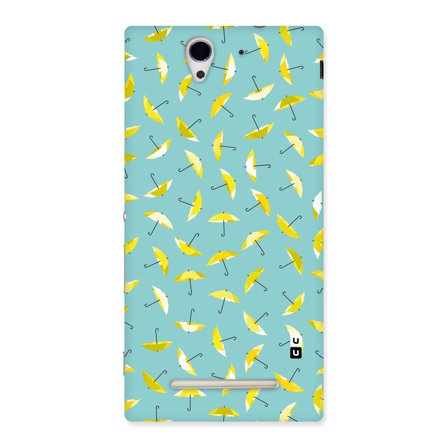 Yellow Umbrella Pattern Back Case for Sony Xperia C3