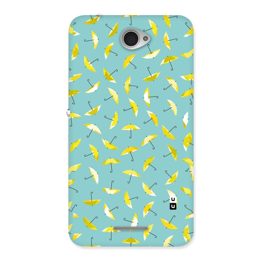 Yellow Umbrella Pattern Back Case for Sony Xperia E4