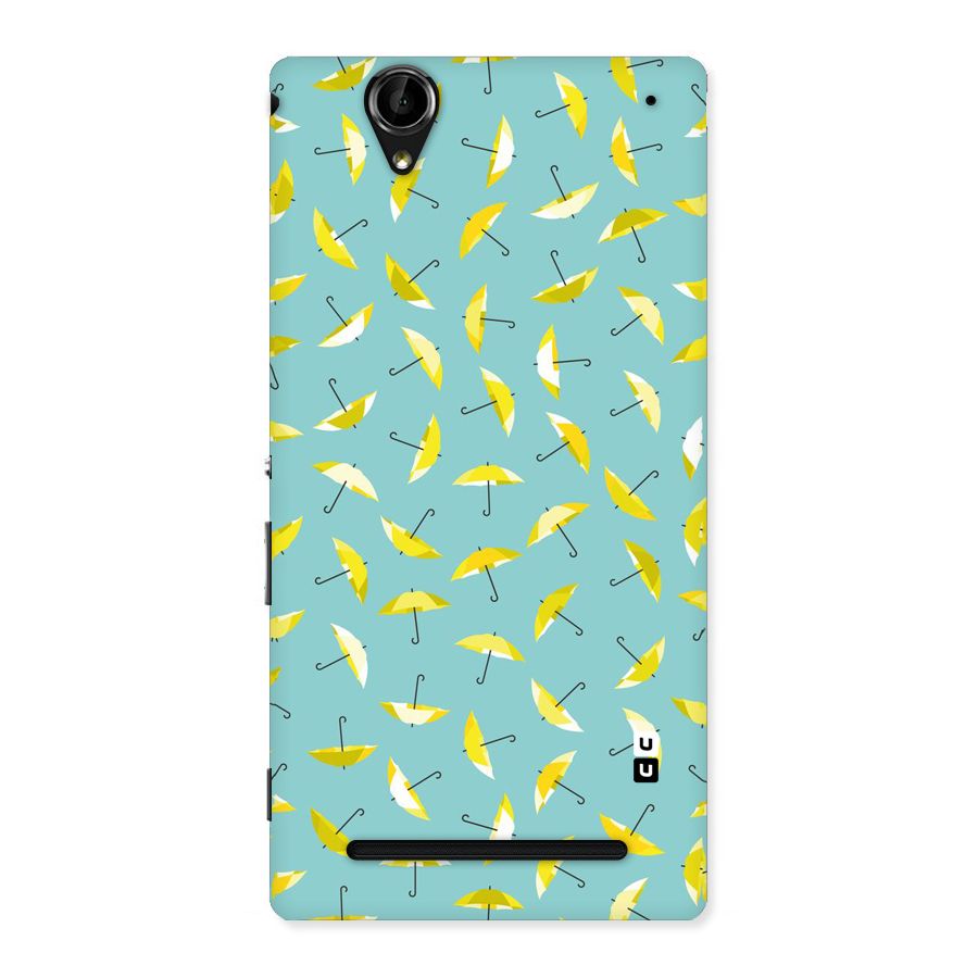 Yellow Umbrella Pattern Back Case for Sony Xperia T2
