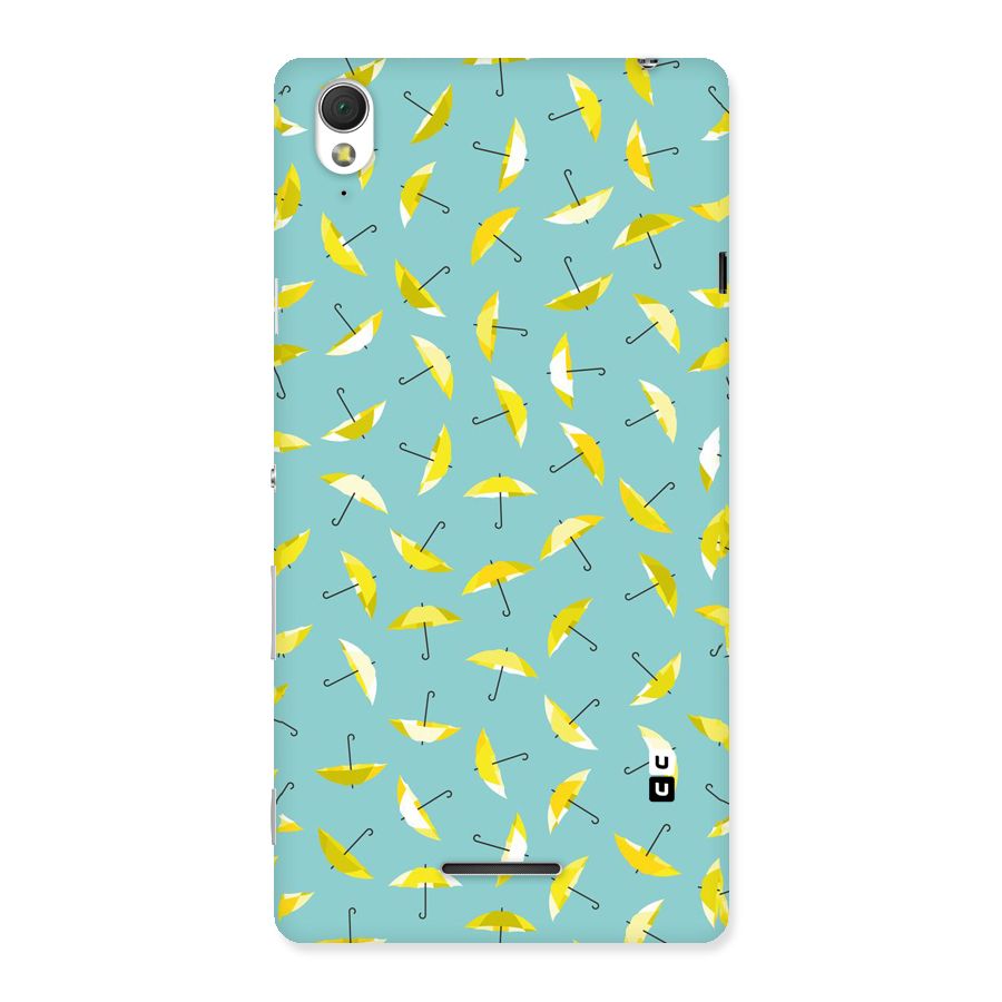 Yellow Umbrella Pattern Back Case for Sony Xperia T3