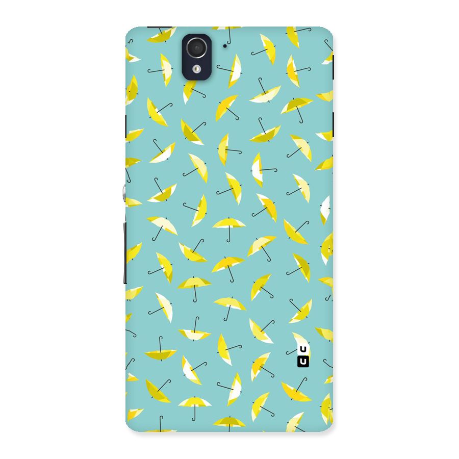 Yellow Umbrella Pattern Back Case for Sony Xperia Z