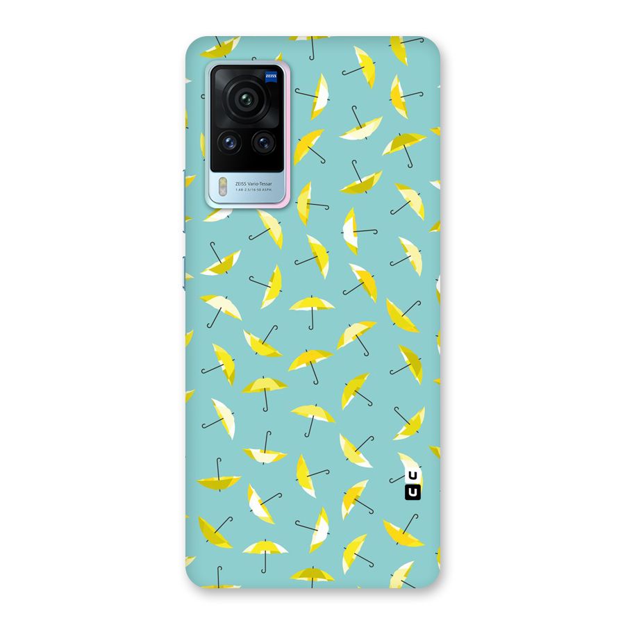 Yellow Umbrella Pattern Back Case for Vivo X60 Pro