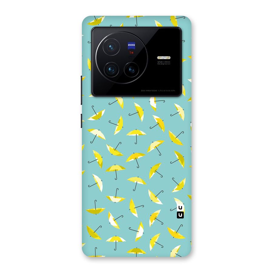 Yellow Umbrella Pattern Back Case for Vivo X80