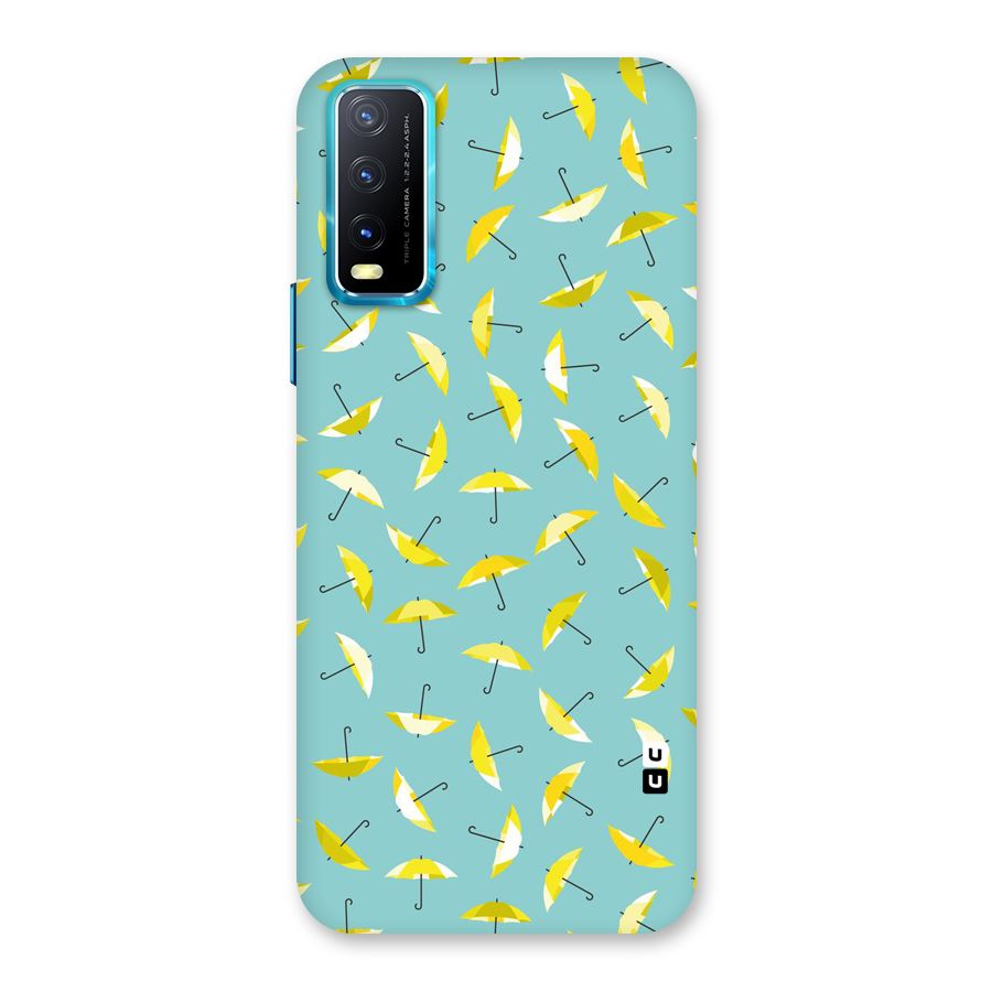 Yellow Umbrella Pattern Back Case for Vivo Y20A