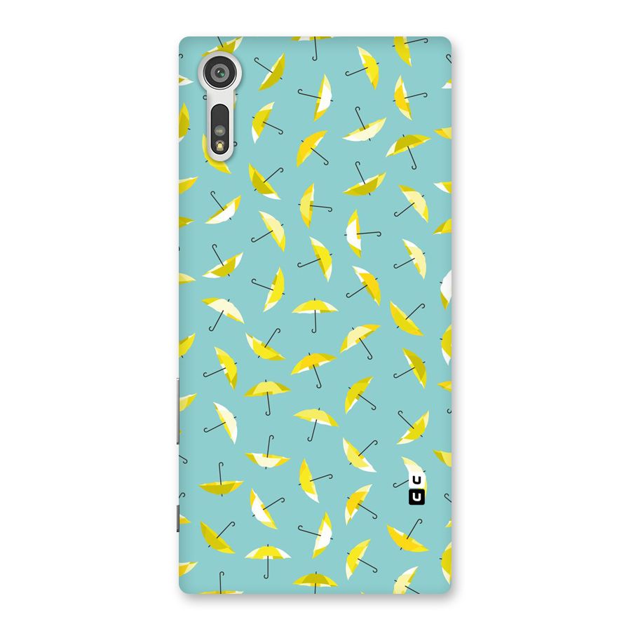 Yellow Umbrella Pattern Back Case for Xperia XZ