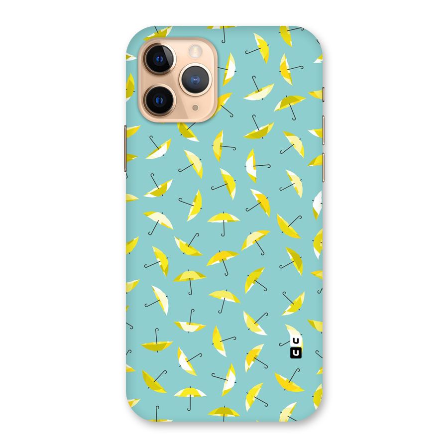 Yellow Umbrella Pattern Back Case for iPhone 11 Pro