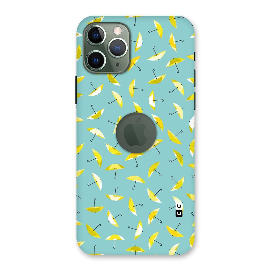 Yellow Umbrella Pattern Back Case for iPhone 11 Pro Logo  Cut