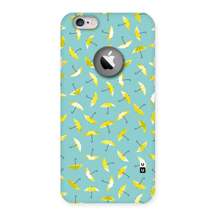 Yellow Umbrella Pattern Back Case for iPhone 6 Logo Cut