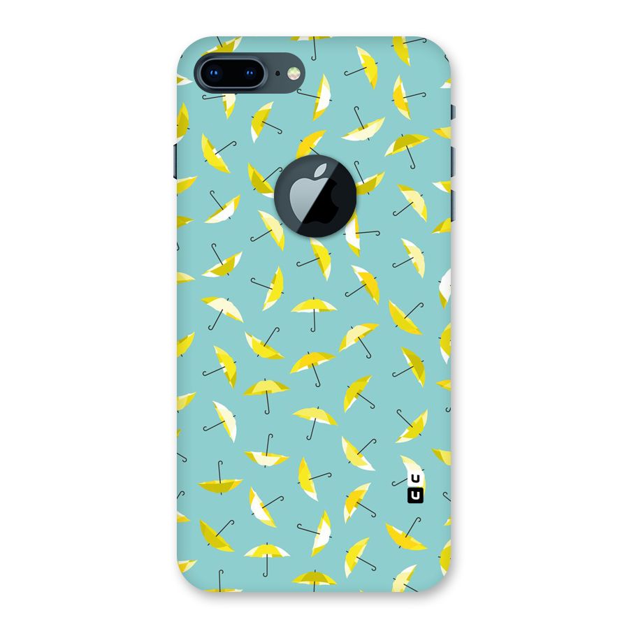 Yellow Umbrella Pattern Back Case for iPhone 7 Plus Logo Cut