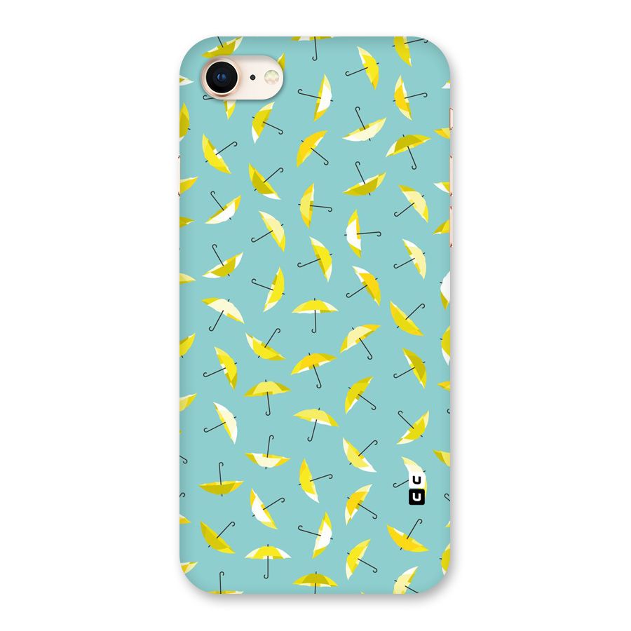 Yellow Umbrella Pattern Back Case for iPhone 8