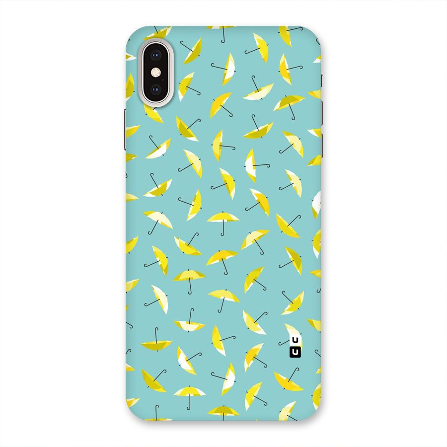Yellow Umbrella Pattern Back Case for iPhone XS Max