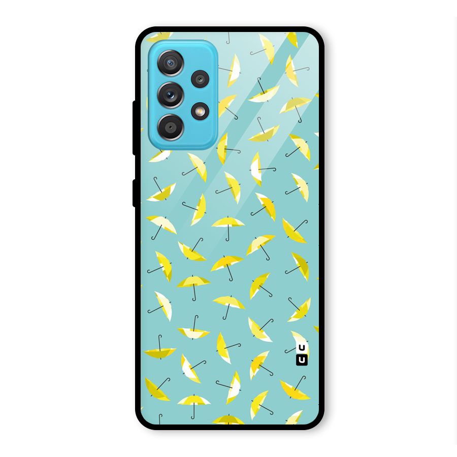 Yellow Umbrella Pattern Glass Back Case for Galaxy A52