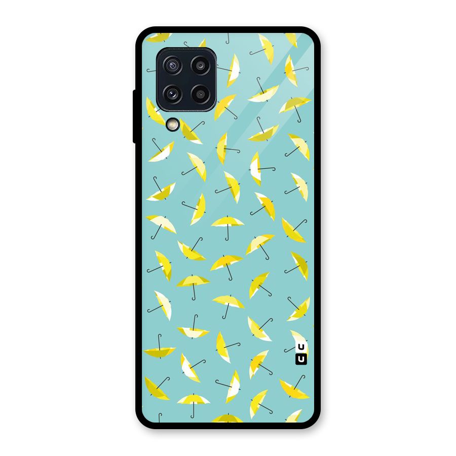 Yellow Umbrella Pattern Glass Back Case for Galaxy M32