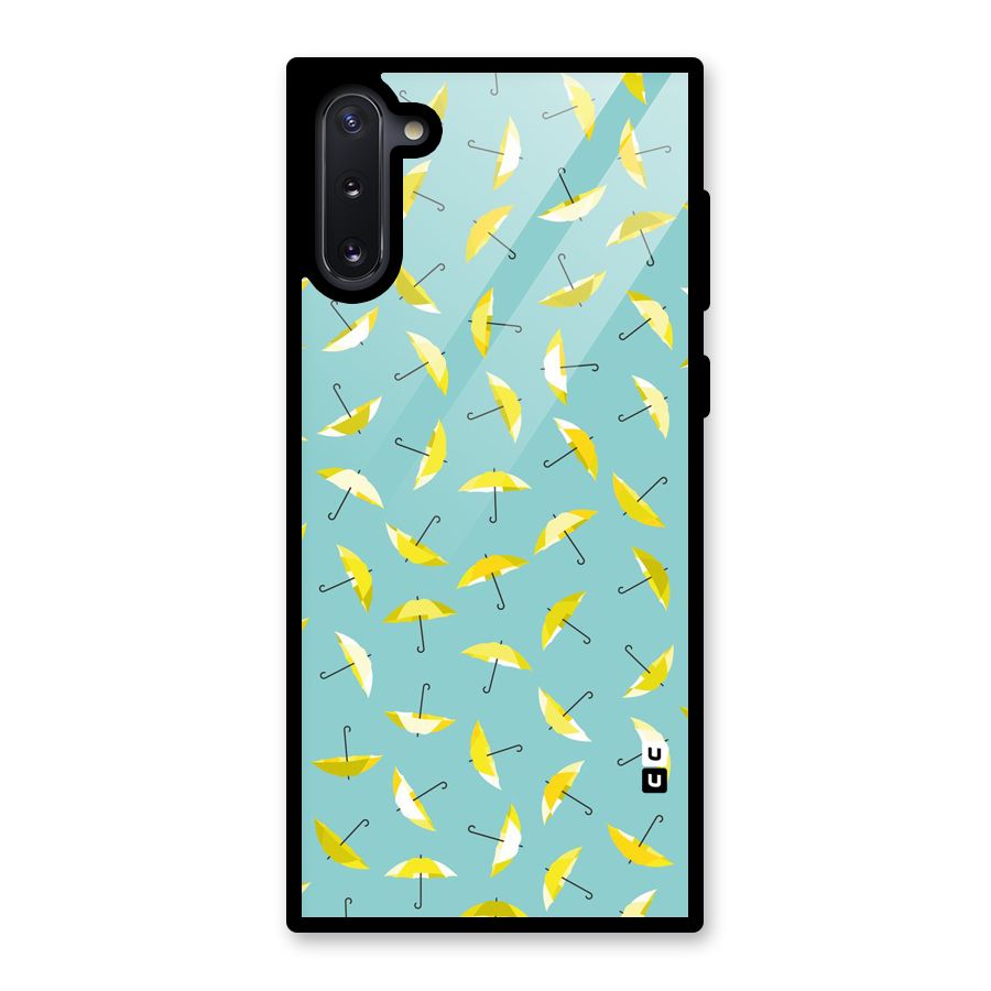 Yellow Umbrella Pattern Glass Back Case for Galaxy Note 10