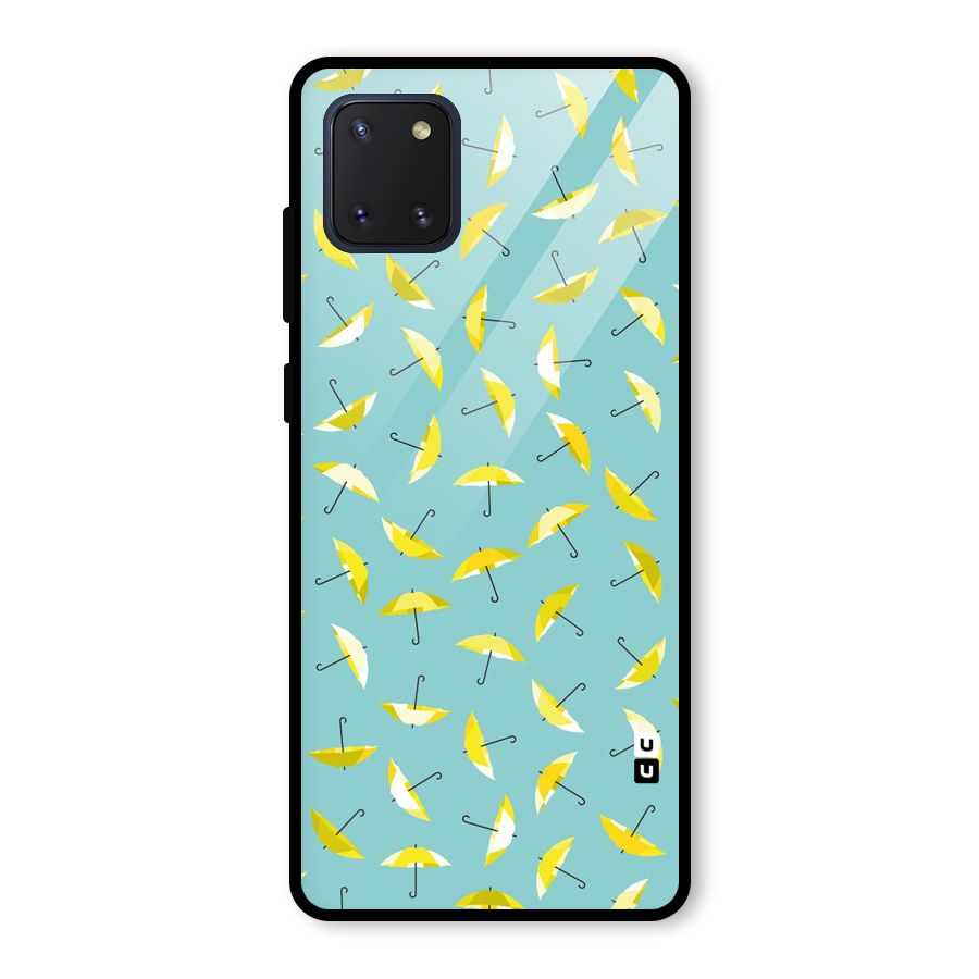 Yellow Umbrella Pattern Glass Back Case for Galaxy Note 10 Lite