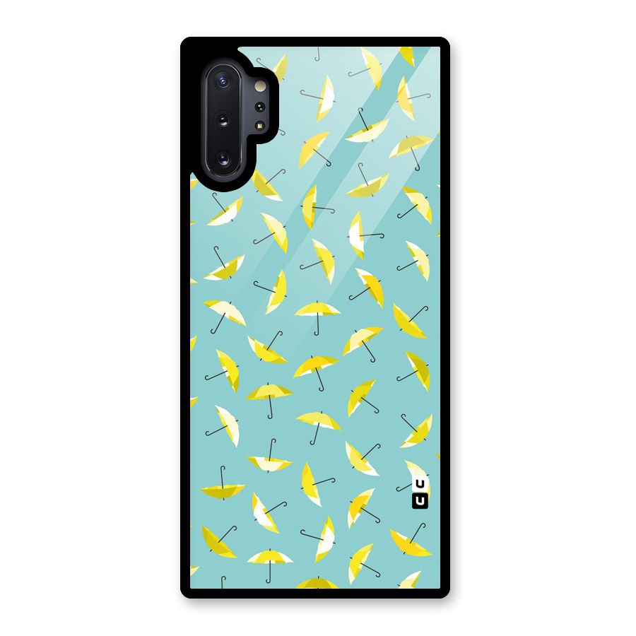 Yellow Umbrella Pattern Glass Back Case for Galaxy Note 10 Plus