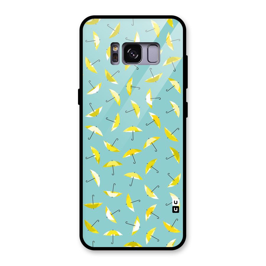 Yellow Umbrella Pattern Glass Back Case for Galaxy S8