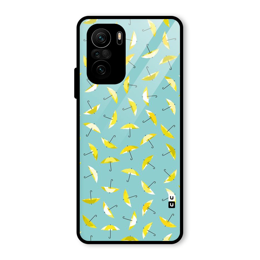 Yellow Umbrella Pattern Glass Back Case for Mi 11X Pro
