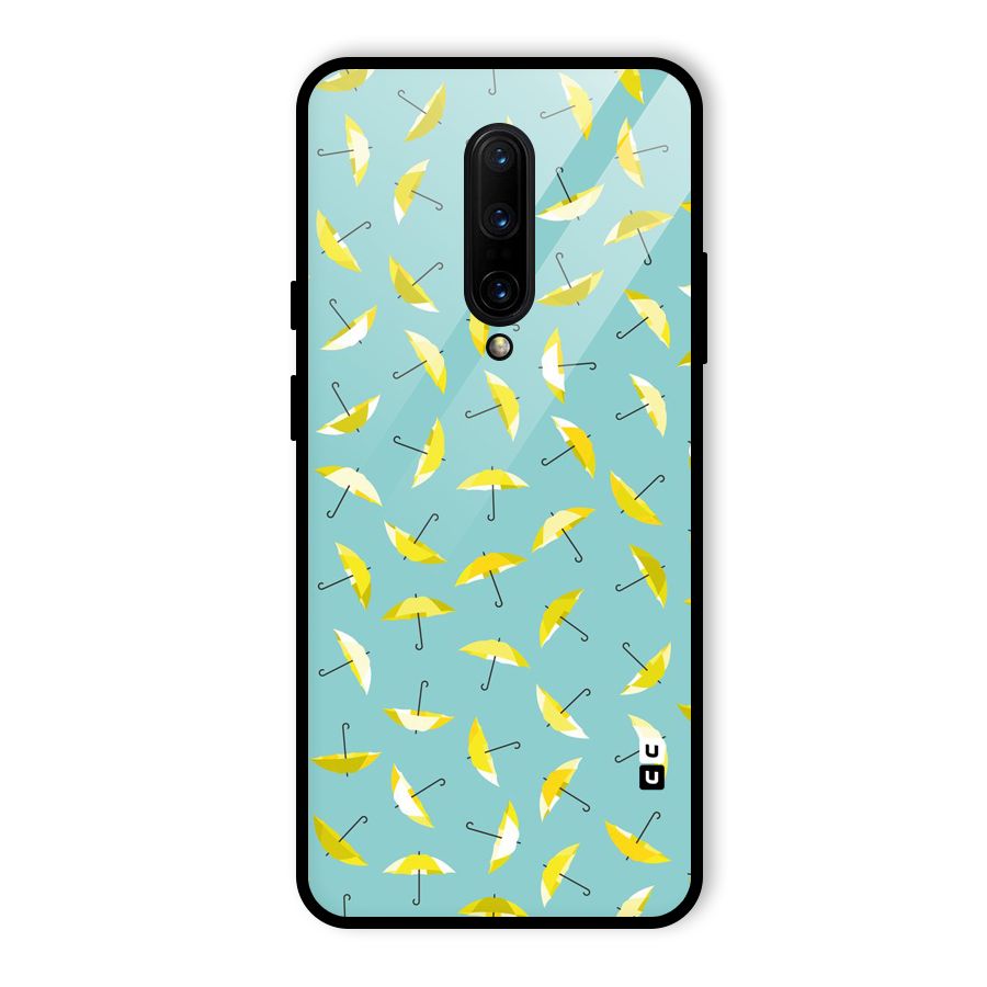 Yellow Umbrella Pattern Glass Back Case for OnePlus 7 Pro