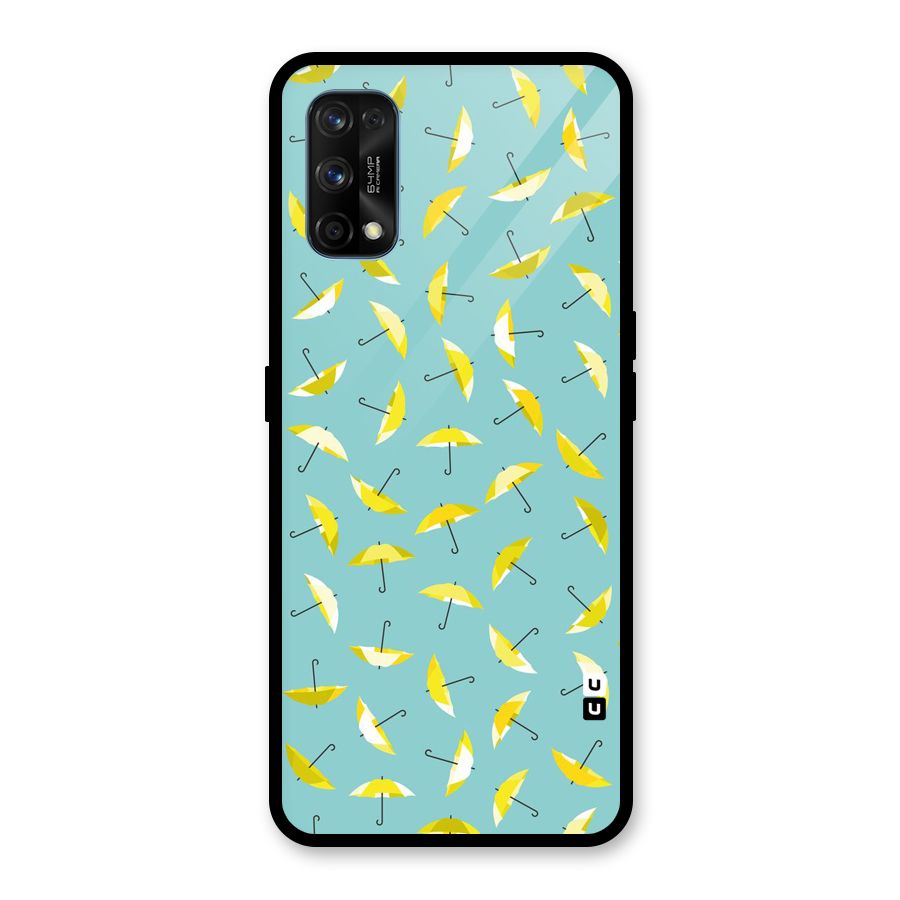 Yellow Umbrella Pattern Glass Back Case for Realme 7 Pro