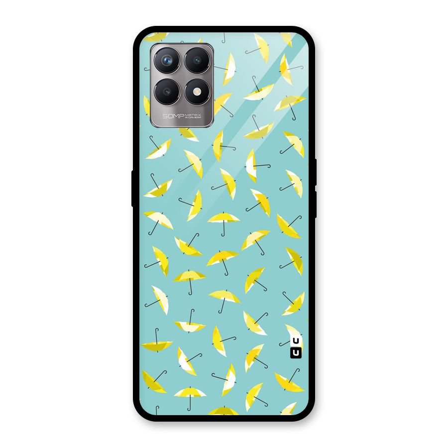 Yellow Umbrella Pattern Glass Back Case for Realme Narzo 50