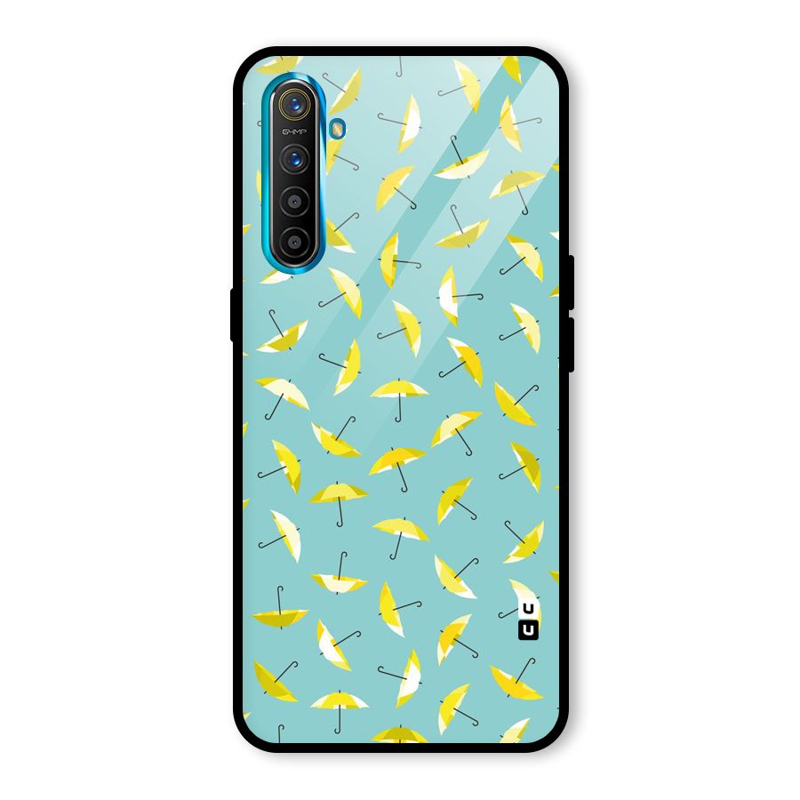 Yellow Umbrella Pattern Glass Back Case for Realme X2