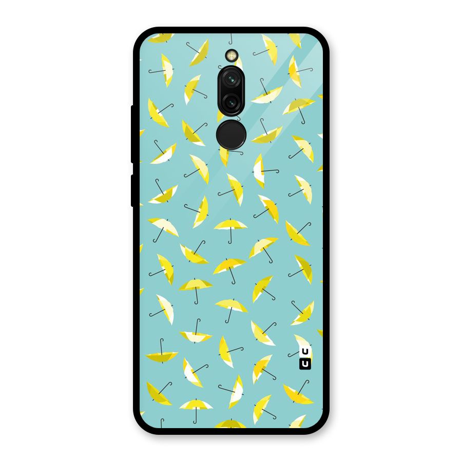 Yellow Umbrella Pattern Glass Back Case for Redmi 8