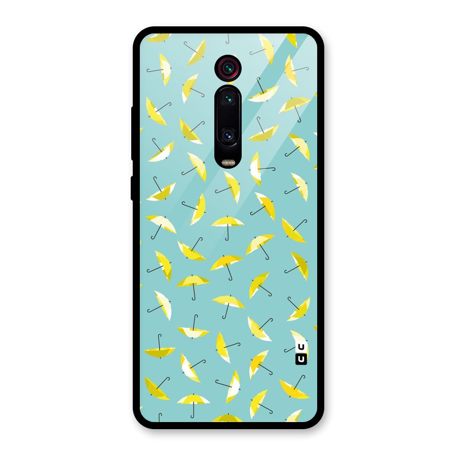 Yellow Umbrella Pattern Glass Back Case for Redmi K20