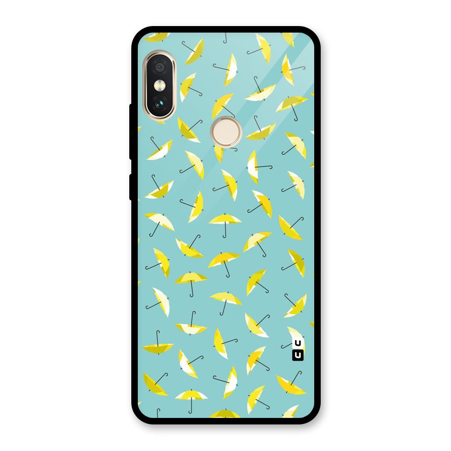 Yellow Umbrella Pattern Glass Back Case for Redmi Note 5 Pro