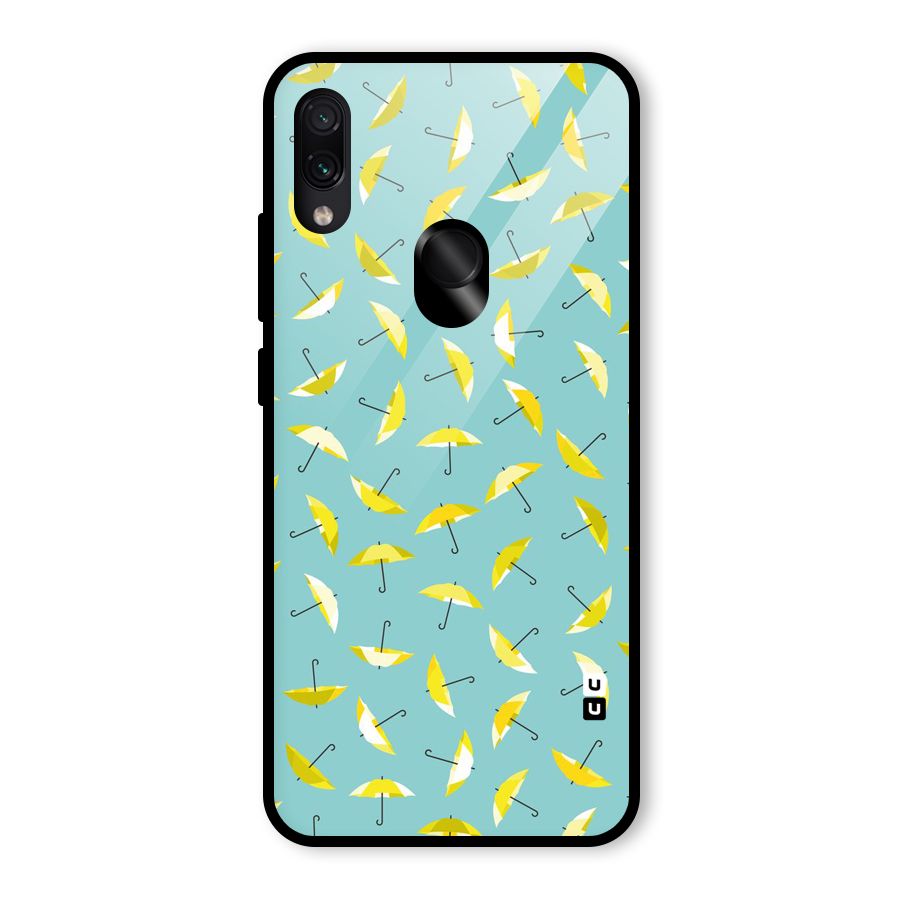 Yellow Umbrella Pattern Glass Back Case for Redmi Note 7