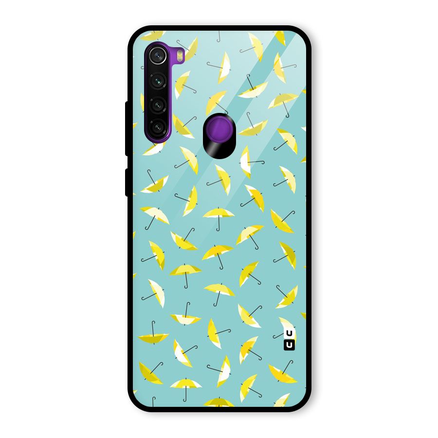 Yellow Umbrella Pattern Glass Back Case for Redmi Note 8