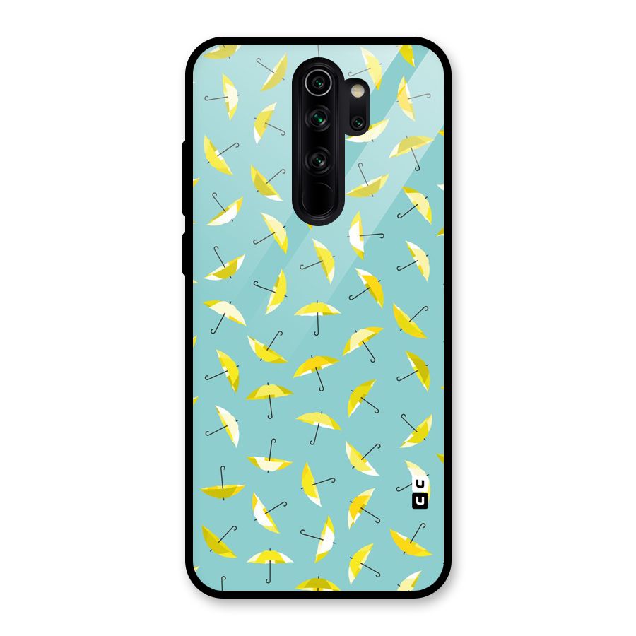 Yellow Umbrella Pattern Glass Back Case for Redmi Note 8 Pro