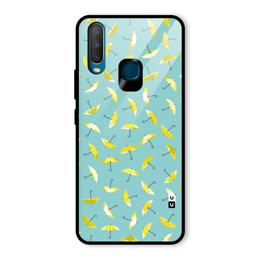 Yellow Umbrella Pattern Glass Back Case for Vivo U10