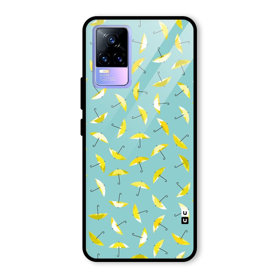Yellow Umbrella Pattern Glass Back Case for Vivo Y73