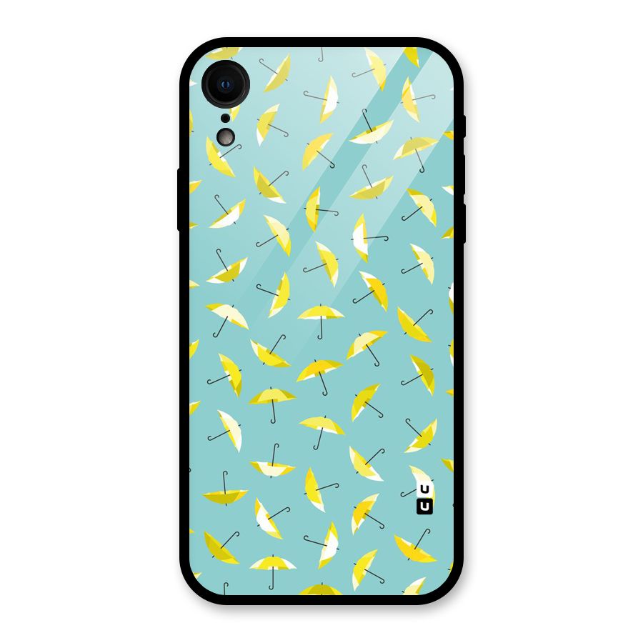 Yellow Umbrella Pattern Glass Back Case for XR