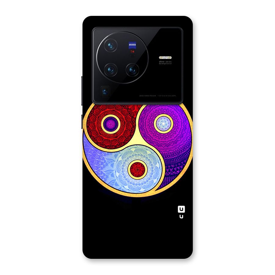 Yin Yang Mandala Design Back Case for Vivo X80 Pro