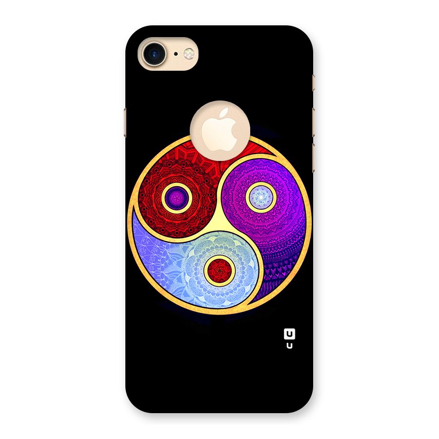 Yin Yang Mandala Design Back Case for iPhone 7 Logo Cut