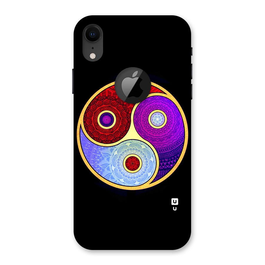 Yin Yang Mandala Design Back Case for iPhone XR Logo Cut