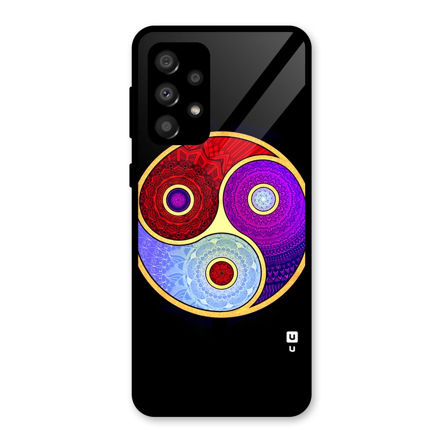 Yin Yang Mandala Design Glass Back Case for Galaxy A32