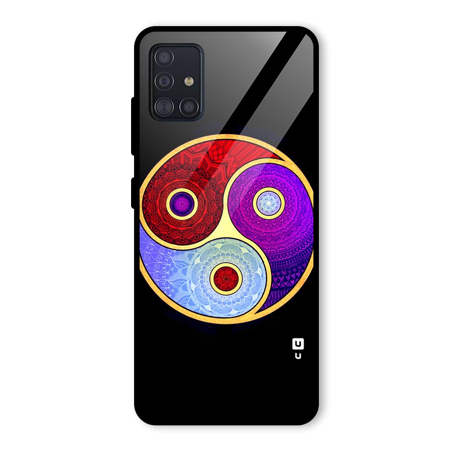 Yin Yang Mandala Design Glass Back Case for Galaxy A51