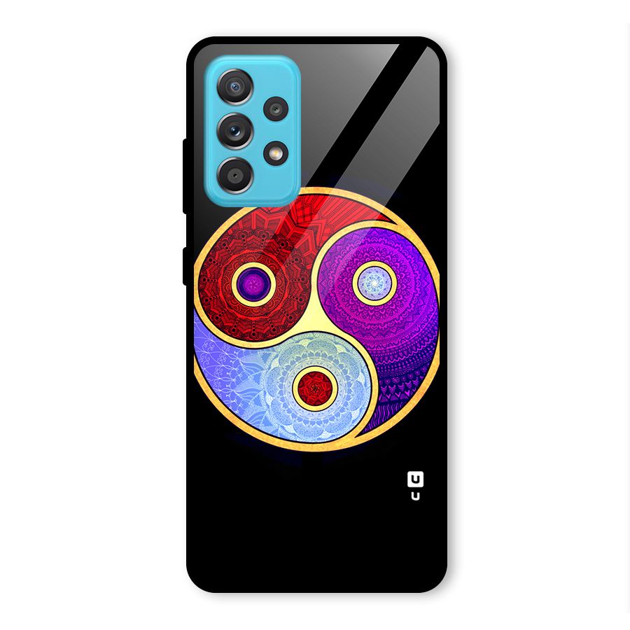 Yin Yang Mandala Design Glass Back Case for Galaxy A52s 5G