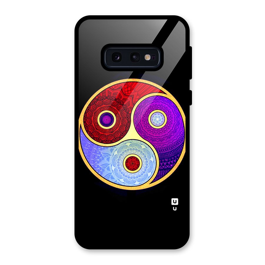 Yin Yang Mandala Design Glass Back Case for Galaxy S10e