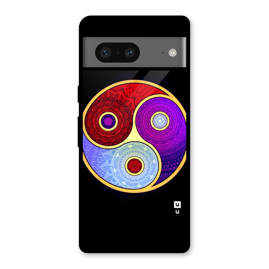 Yin Yang Mandala Design Glass Back Case for Google Pixel 7