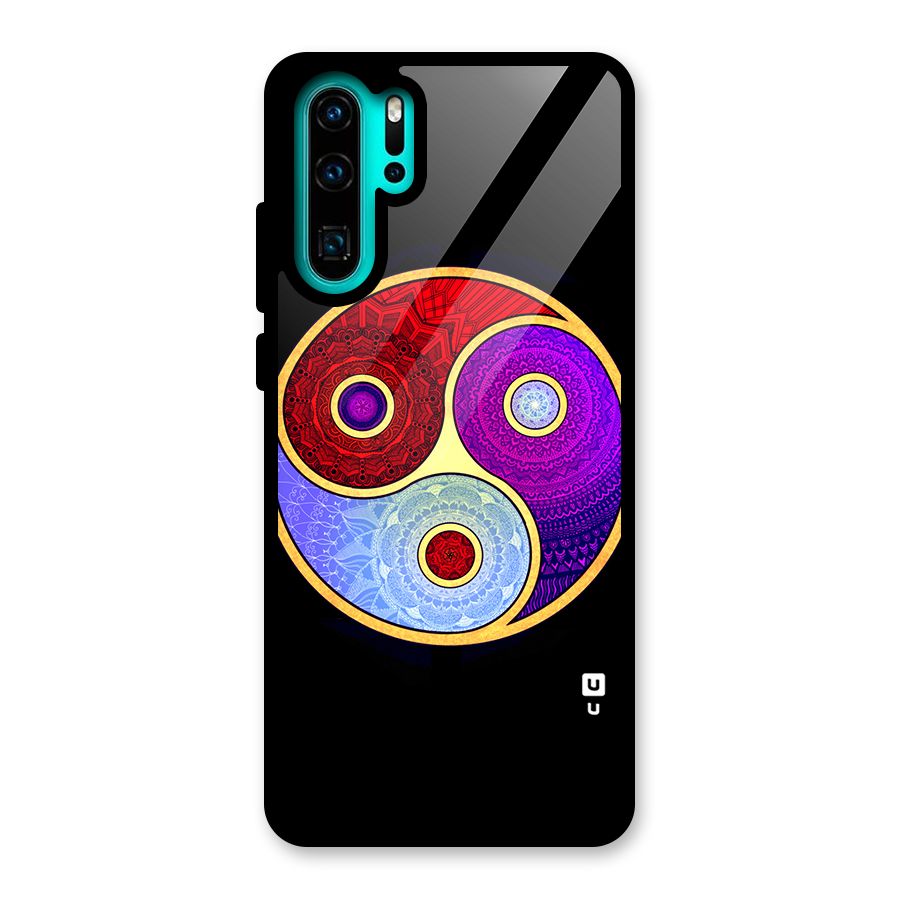 Yin Yang Mandala Design Glass Back Case for Huawei P30 Pro