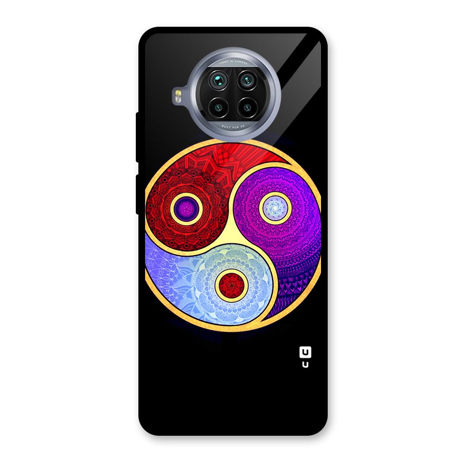 Yin Yang Mandala Design Glass Back Case for Mi 10i