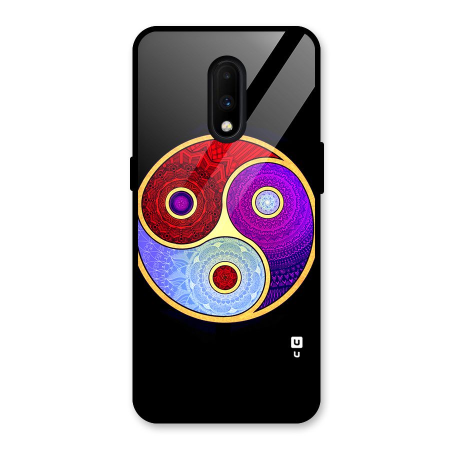 Yin Yang Mandala Design Glass Back Case for OnePlus 7