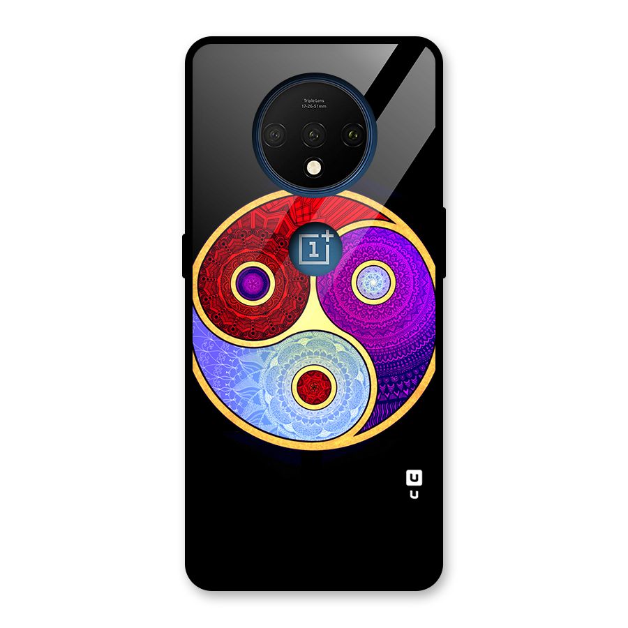 Yin Yang Mandala Design Glass Back Case for OnePlus 7T