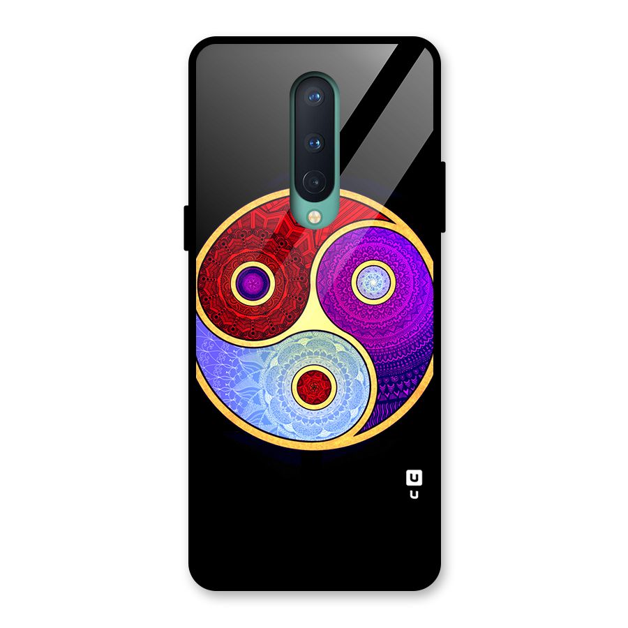 Yin Yang Mandala Design Glass Back Case for OnePlus 8
