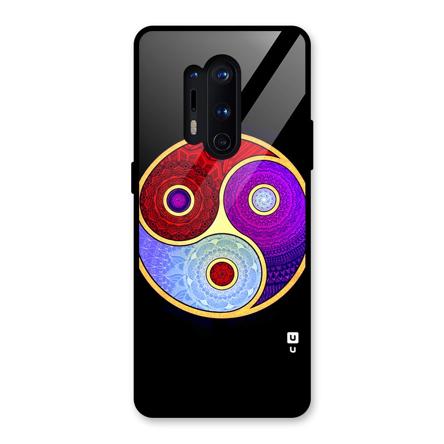 Yin Yang Mandala Design Glass Back Case for OnePlus 8 Pro