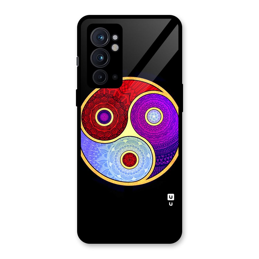 Yin Yang Mandala Design Glass Back Case for OnePlus 9RT 5G